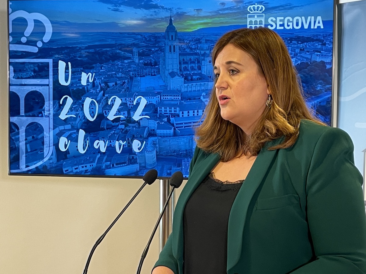 Clara Martín en la rueda de prensa del Balance municipal 2022