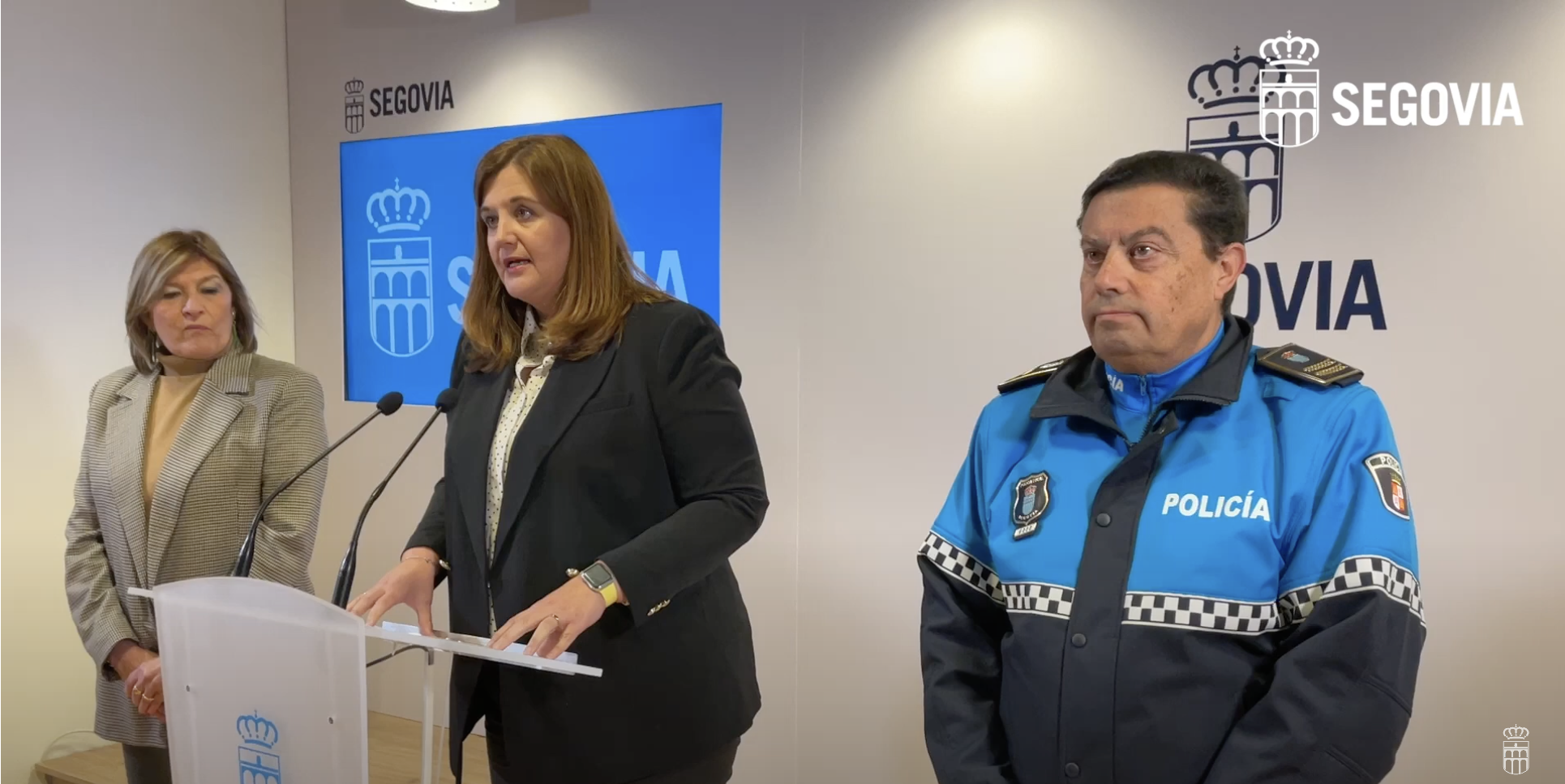 Comparecencia de la alcaldesa de Segovia y el intendente-jefe de la Policía Local