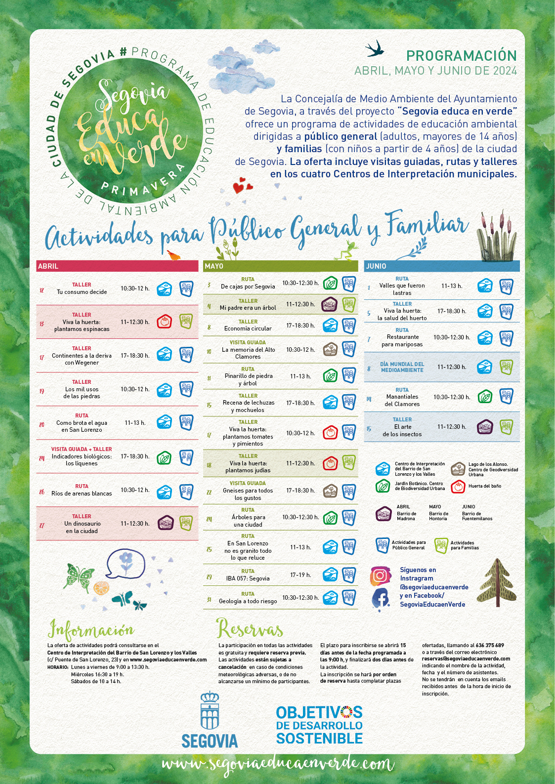 Cartel  Segovia Educa en Verde Primavera 2024