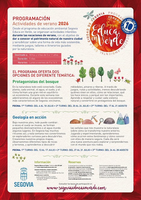 Segovia Educa en Verde organiza actividades infantiles de verano