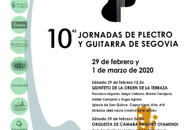 Cartel 10 Jornadas Plectro y guitarra de Segovia