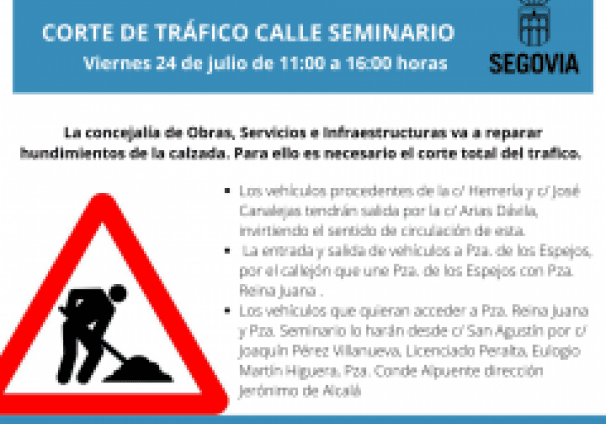 Corte de tráfico calle Seminario.
