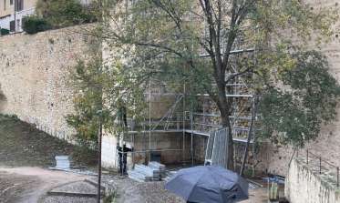 Obras en la muralla torre 86