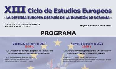 Cartel de XIII Ciclo de Estudios Europeos en la Academia de Artillería