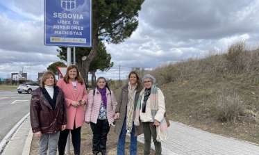 Señales Segovia libre de agresiones machistas con Segovia Feminista