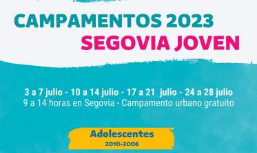 Cartel campamentos de verano Segovia Joven 2023