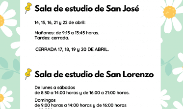 Horarios salas de estudio semana santa 2025