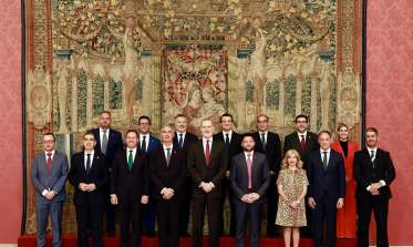 Rey recibe en El Pardo a los alcaldes del Grupo de Ciudades Patrimonio de la Humanidad de España
