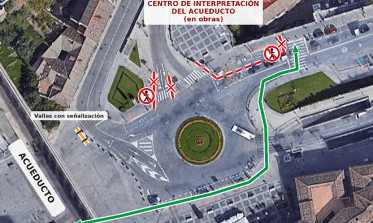 Cierre temporal de los pasos de peatones en el entorno de las obras del Centro de Interpretación del Acueducto