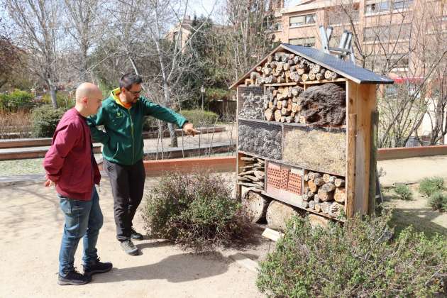 Visita al hotel de insectos del concejal de medio ambiente 
