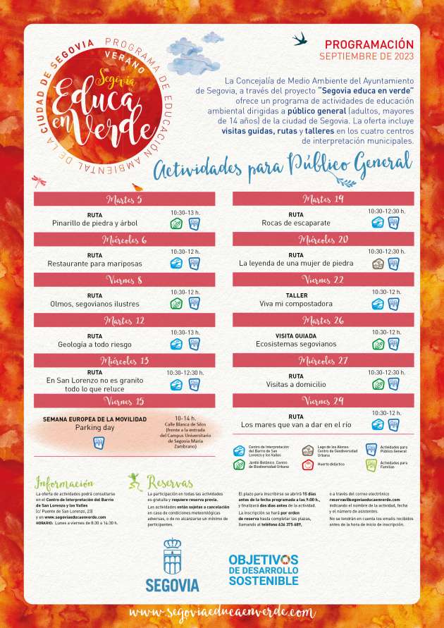 Cartel Segovia Educa en Verde Septiembre