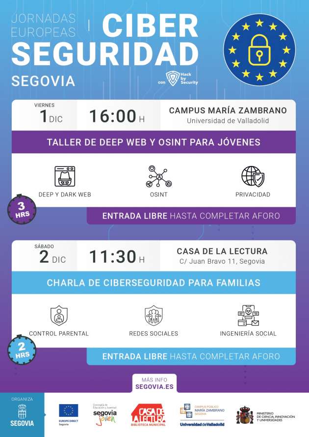 Jornadas Europeas Ciberseguridad Segovia Cartel