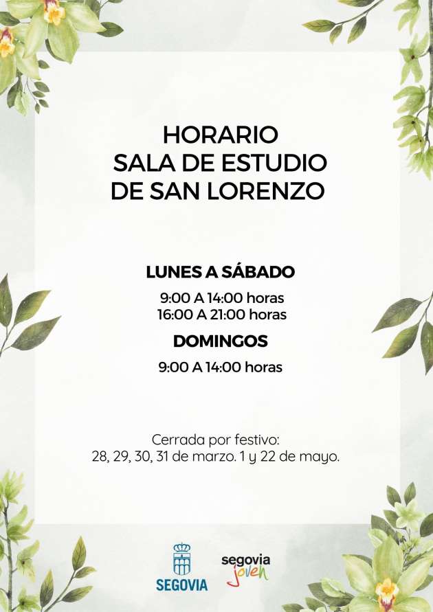 Horario Sala de estudio San Lorenzo