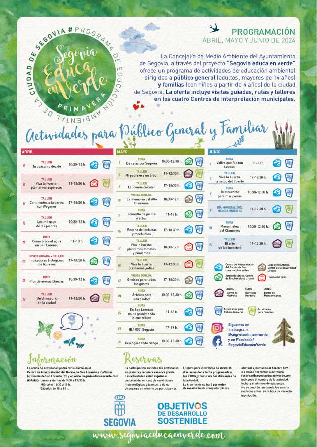 Cartel  Segovia Educa en Verde Primavera 2024