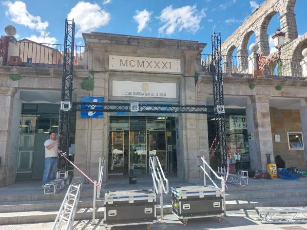 Pantalla gigante en el Azoguejo para seguir los partidos de la Eurocopa 2024