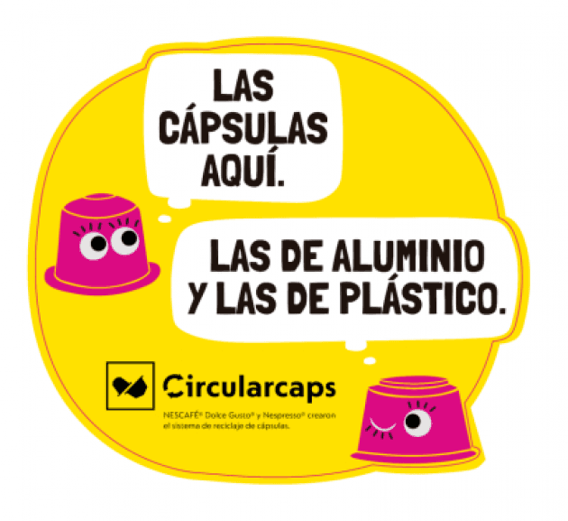 Pegatina indicativa para reciclar las cápsulas de café