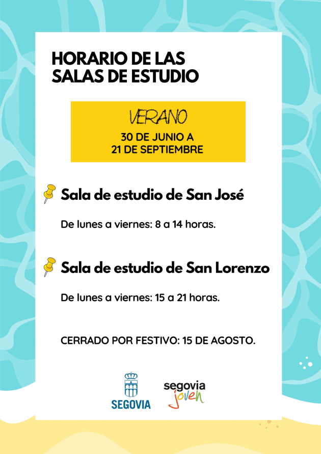 HORARIO SALAS ESTUDIO VERANO