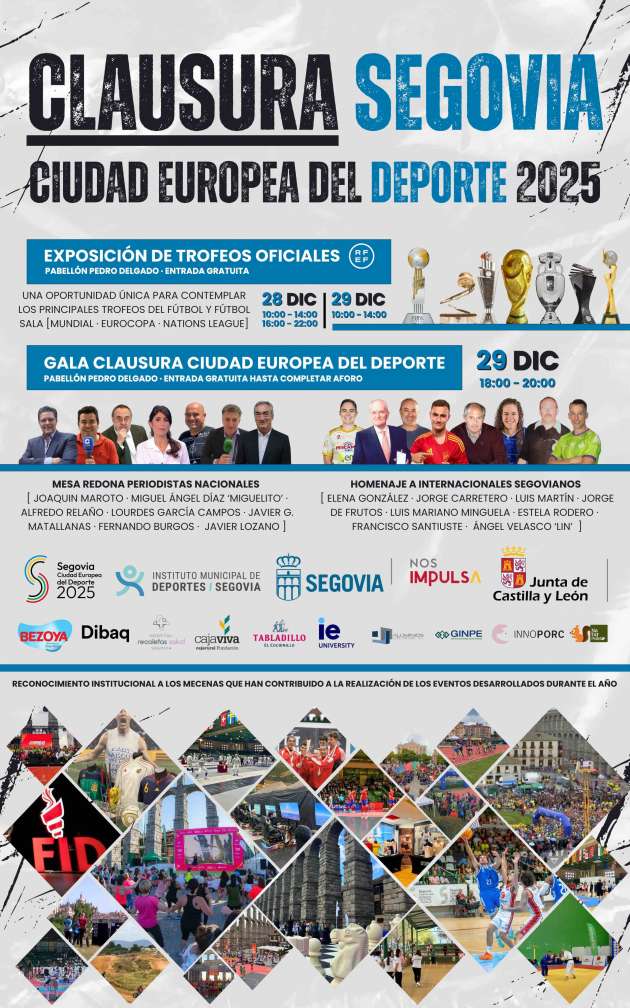 Cartel de la gala de clausura de “Segovia. Ciudad Europea del Deporte 2025”